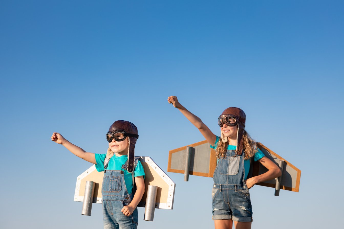 Happy Children Playing Outdoors